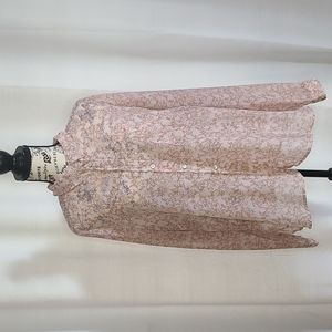 Forever21 Sheer Blush Pink Floral Button Down Shirt Sz 2X